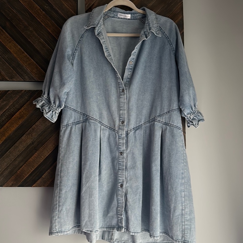 Vici button up denim dress